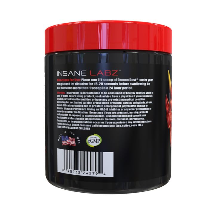 Insane Labz Demon Dust Energy Support and Pre Workout Powder, 1.8 oz