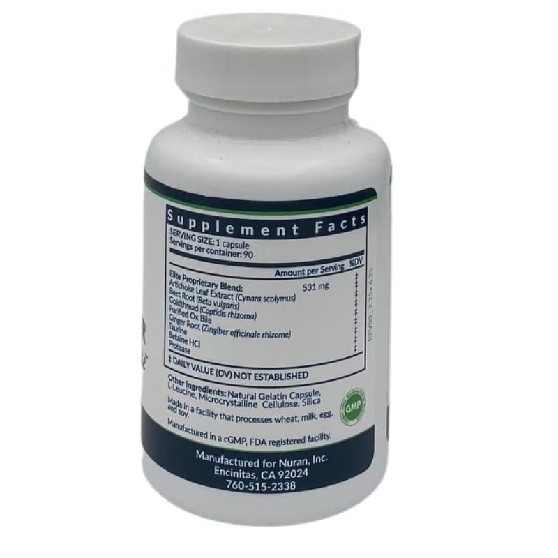 GOODAPPLE NUTRITIONALS Gallbladder Formula Elite – Ox Bile Salts, Taurine & Digestive Enzymes for Healthy Fat Digestion, Bile Flow & Digestive Comfort, 90 Capsules