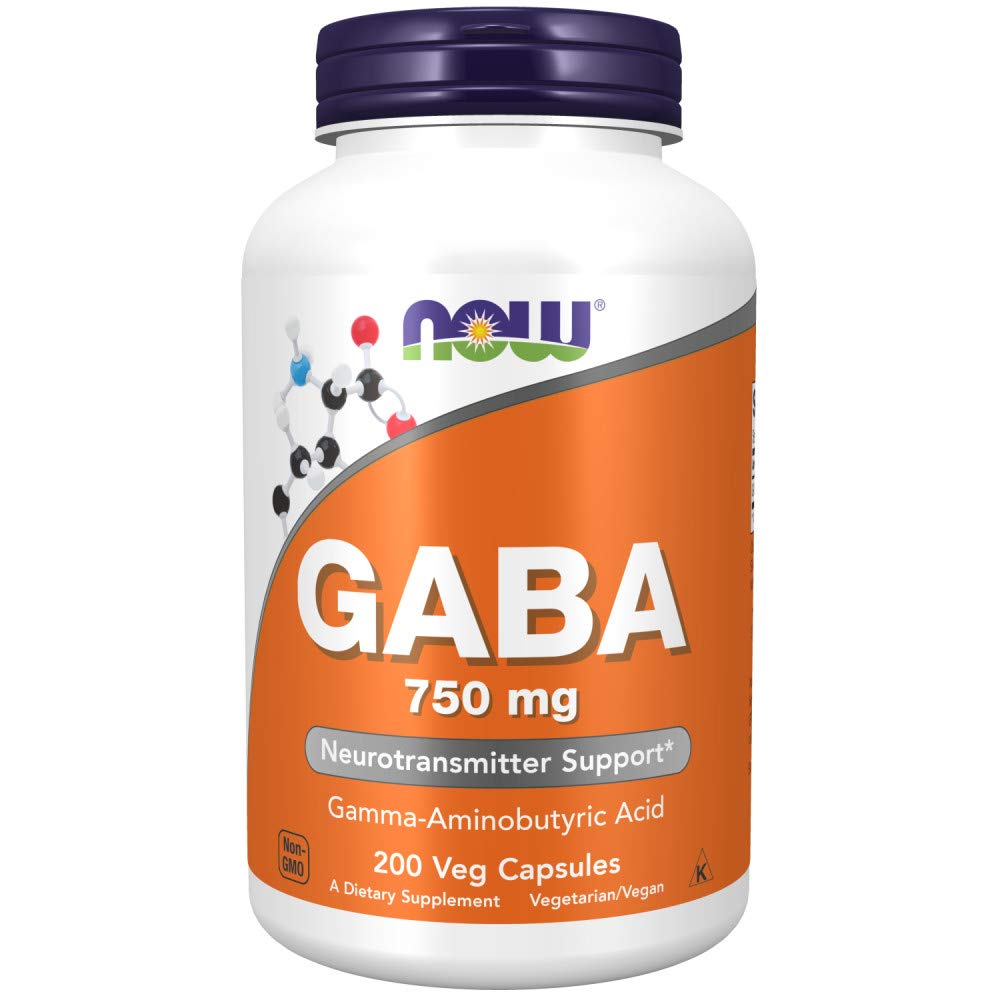 NOW Foods GABA 750 mg Capsule, 200 Veg Capsules