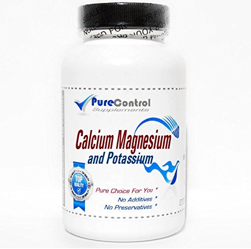 PureControl Supplements Calcium Magnesium Potassium 500mg 500mg 99mg Capsules, 200 Capsules