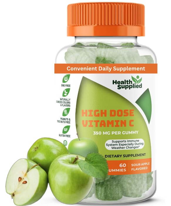 Health Supplied Vitamin C Gummies Mega Dose 1050 mg Vitamin C, 60 Gummies