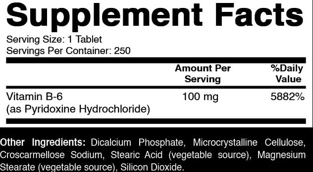 Oxify Vitamin B-6 100 mg Tablet, 240 Count