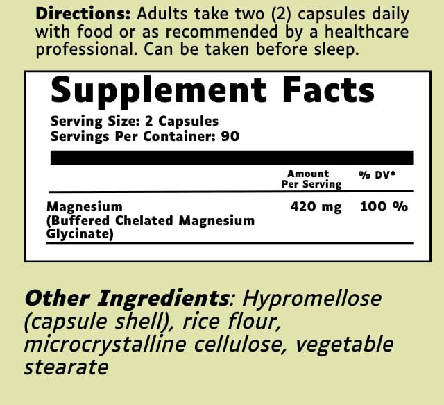 Elevated Nutrition Magnesium Capsules 420mg, 180 Count