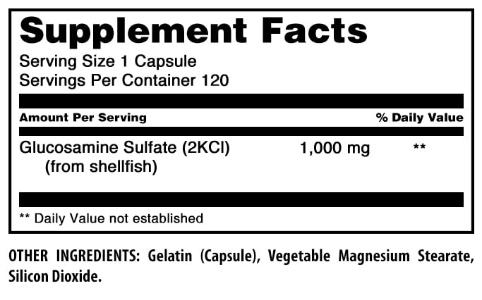 Amazing Nutrition Glucosamine Sulfate 1000 mg Capsules, 1 Count