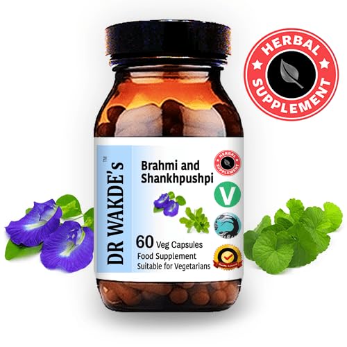 DR WAKDE'S Brahmi & Shankhpushpi Capsules, 60 Veg Caps