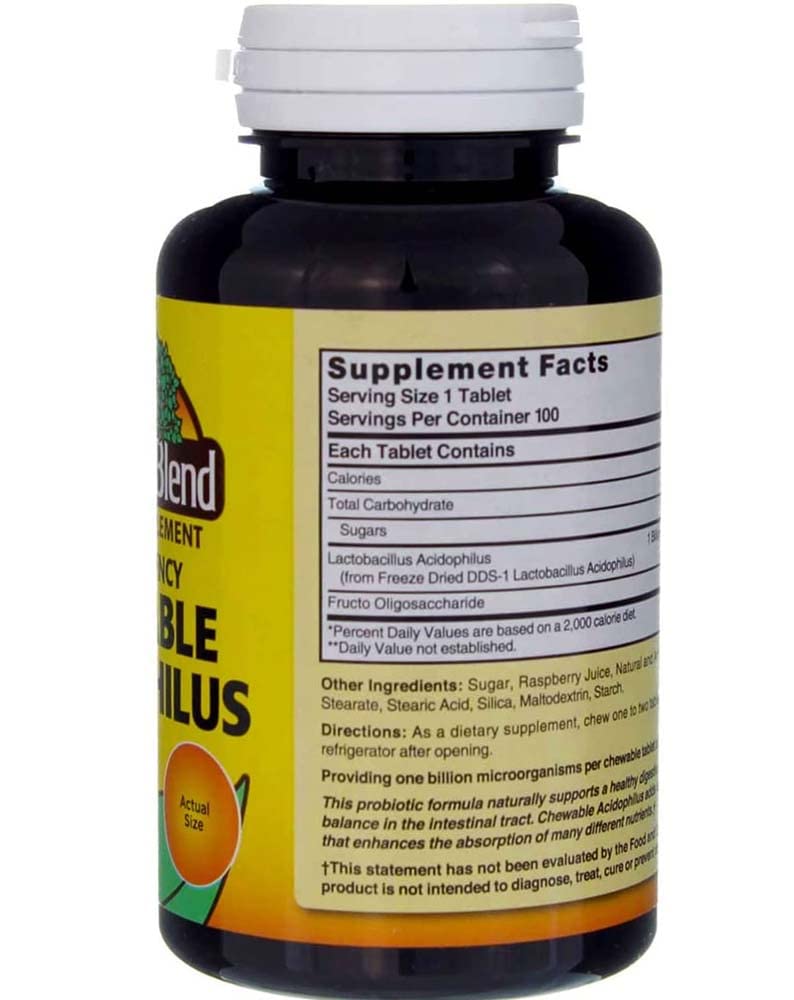 Nature's Blend Acidophilus Chewable Raspberry Flavor 300 Tablets
