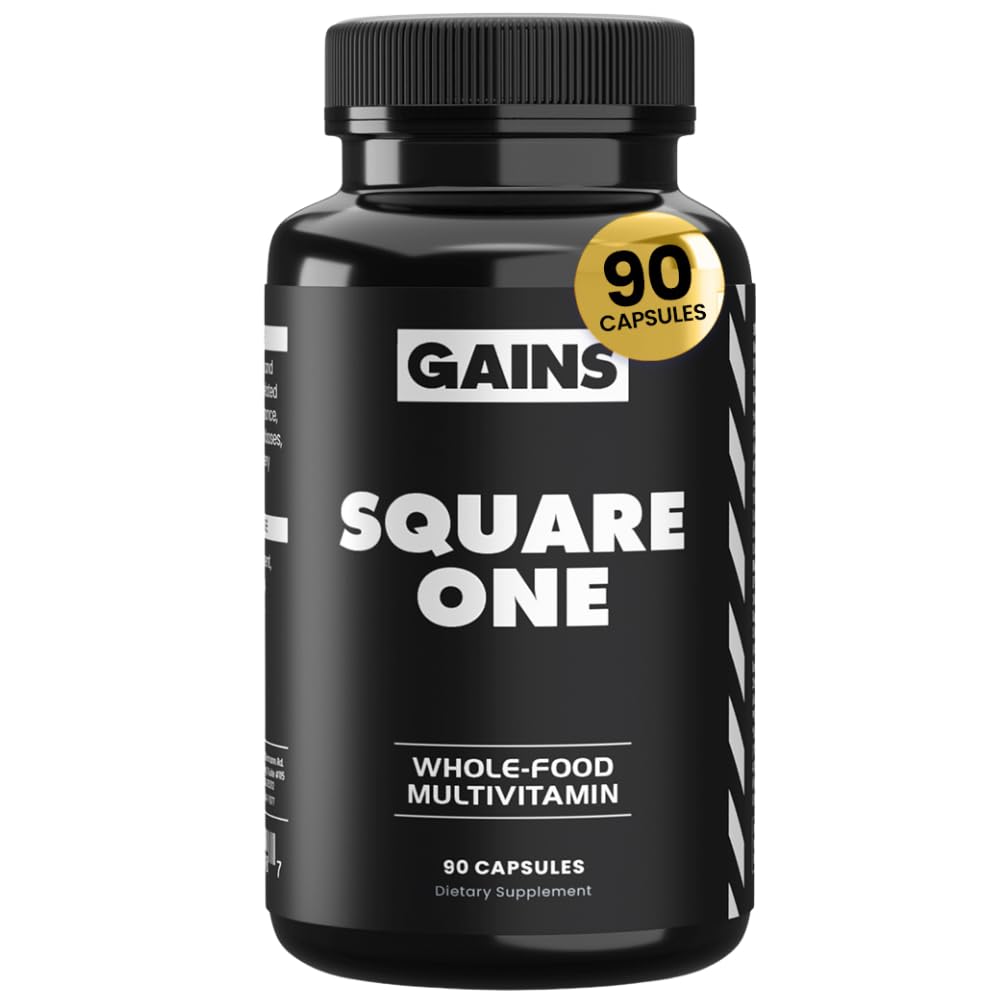 GAINS IN BULK Square 1 Multivitamin and Mineral Supplement for Women and Men, 90 Capsules