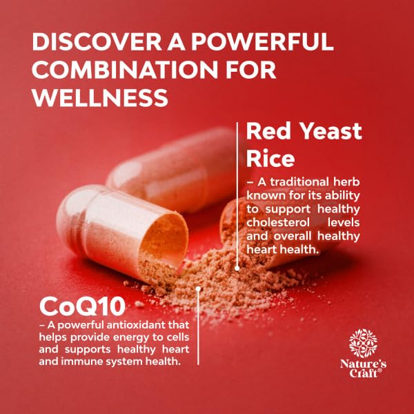 Natures Craft Red Yeast Rice with CoQ10 Capsule, 60 Count