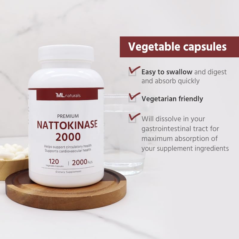 ML Naturals Nattokinase 2000 FU Capsules, 120 Capsules