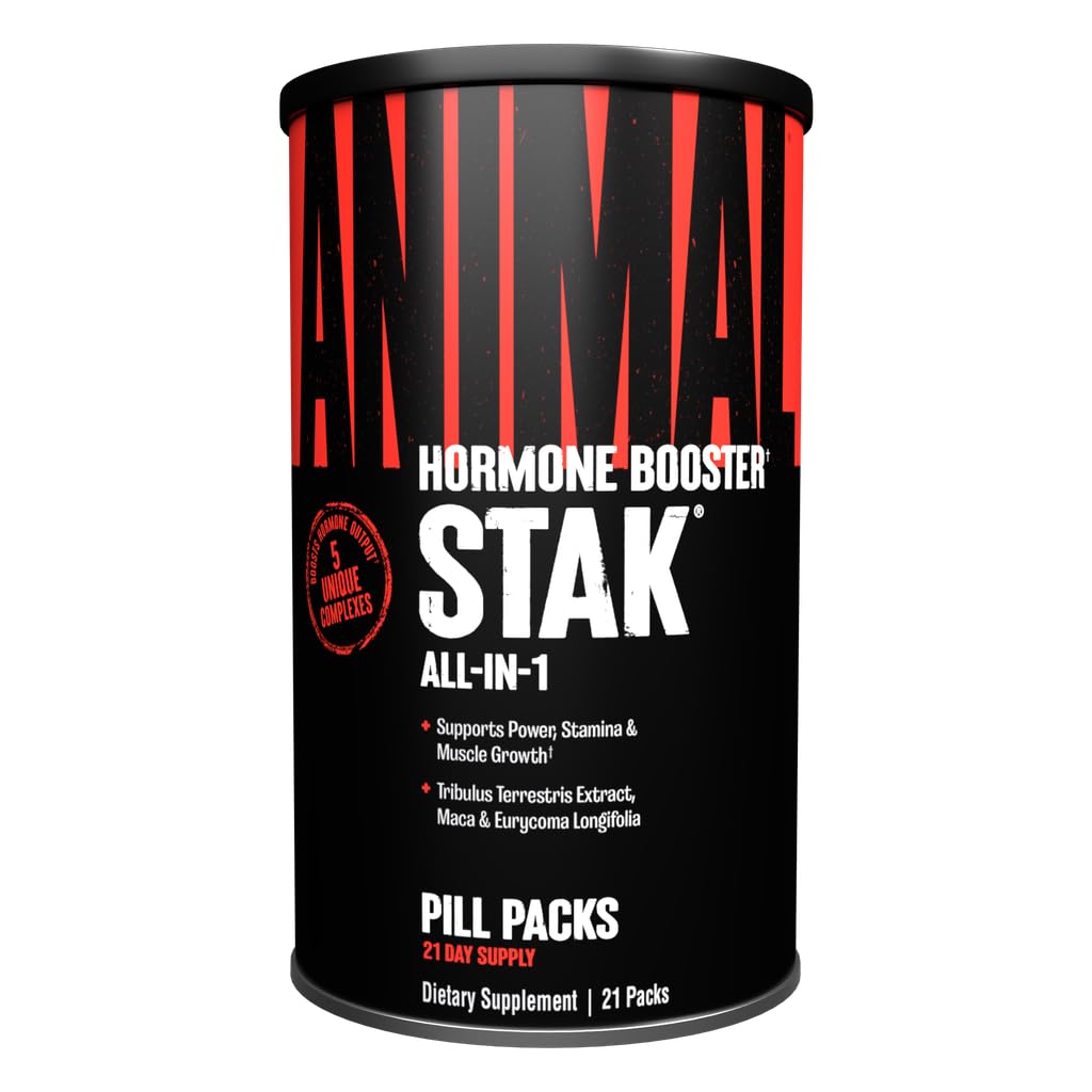 Animal Stak Complete Natural Hormone Booster Supplement with Tribulus Natural Testosterone Booster for Athletes Contains Estrogen Blockers 21 Capsules