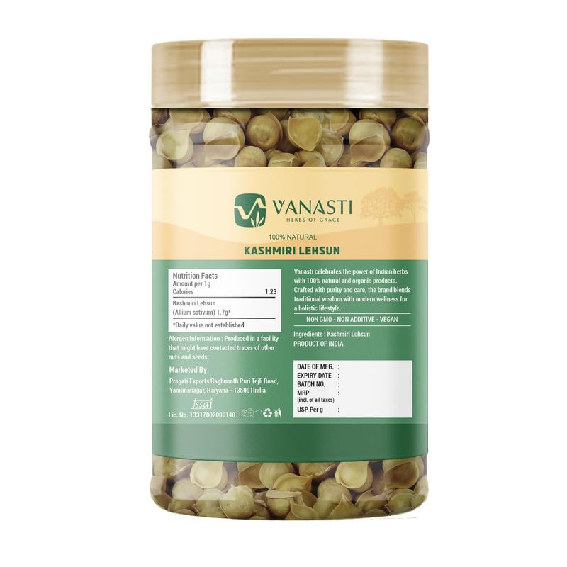 VANASTI Kashmiri Lehsun Snow Mountain Garlic Allium sativum Powder 3.52 Ounce