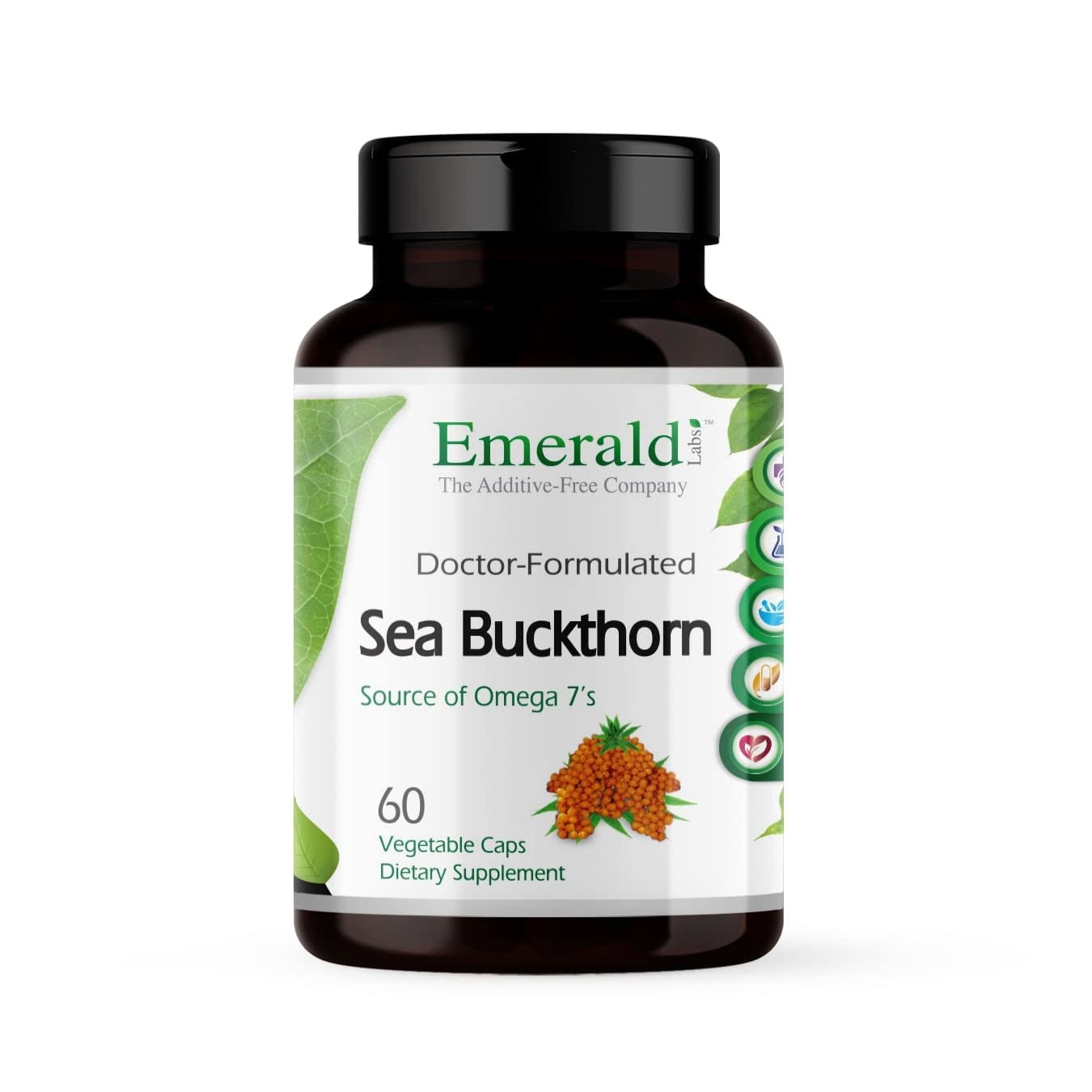 Emerald Labs Sea Buckthorn Dietary Supplement with Vitamins C, E & Omega-7 Vegetable Capsule, 60 Count