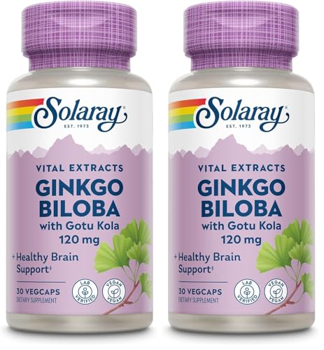 SOLARAY Ginkgo Biloba Extract with Gotu Kola Capsules, 60 Capsules