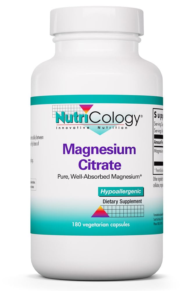 Allergy Research Group Magnesium Citrate Capsules 180 Count