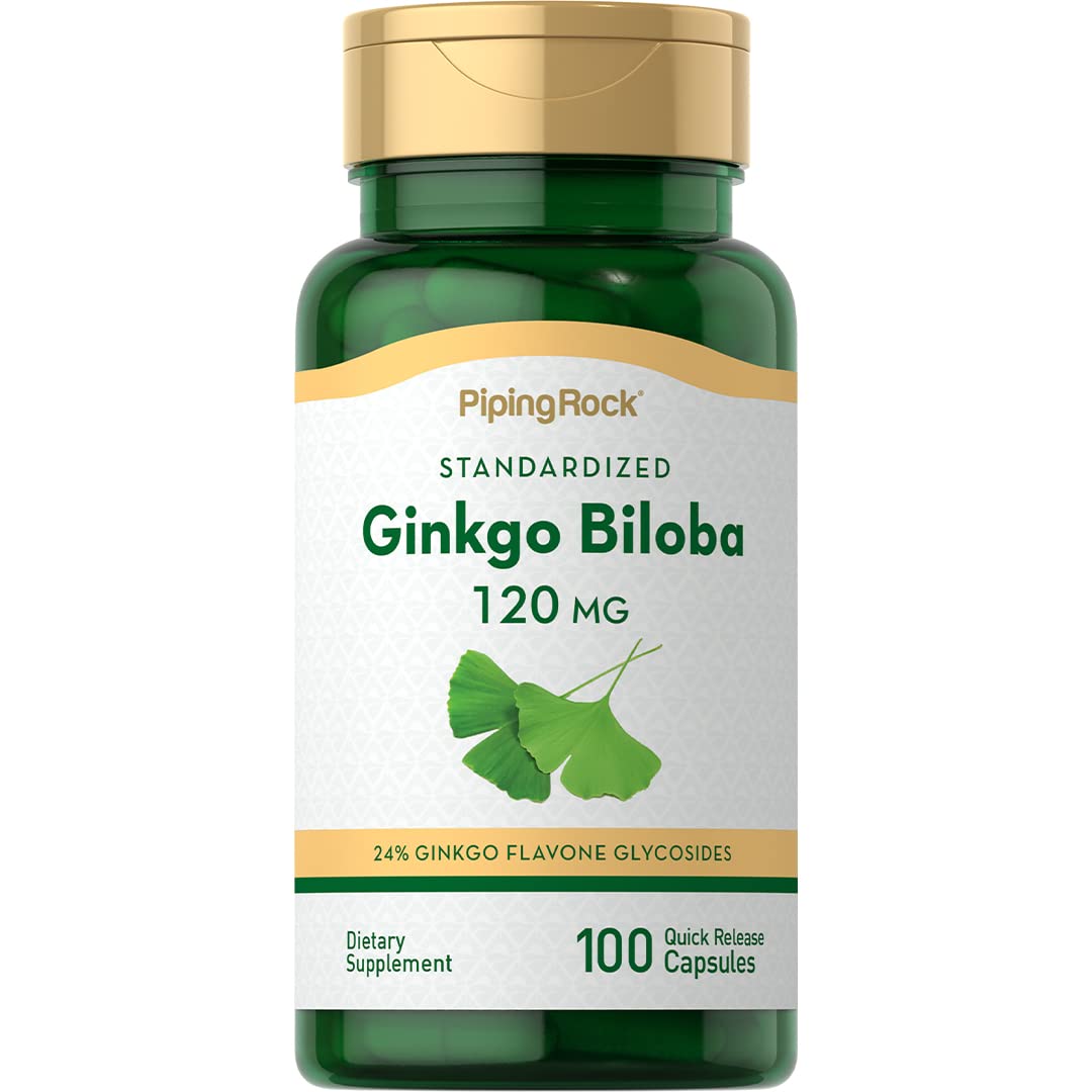 Piping Rock Ginkgo Biloba Supplements 120mg, 100 Capsules