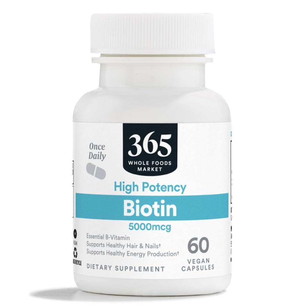 365 by Whole Foods Market Biotin 5000mcg Capsule, 60 Count