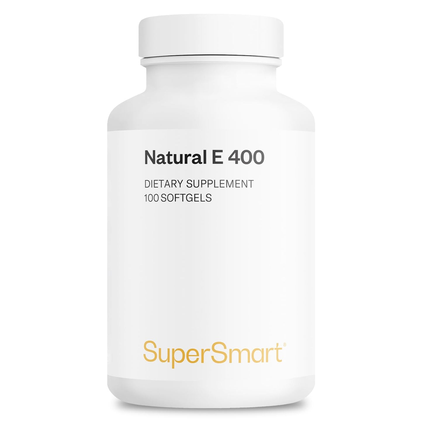 Supersmart Natural E 400 (D-Alpha Tocopherol) 1200IU per Day High Absorption Vitamin E Supplement Capsule 100 Count