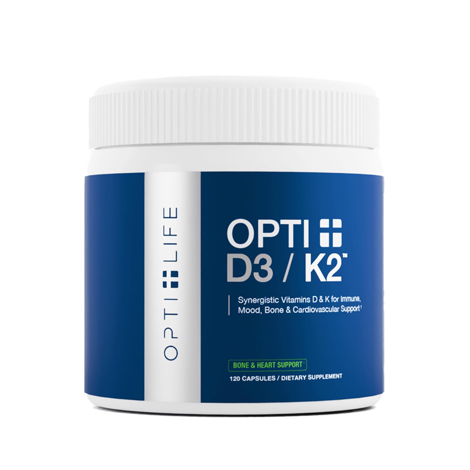 Opti + Life Vitamin D3 K2 (MK-7) Supplement Capsule 120 Count