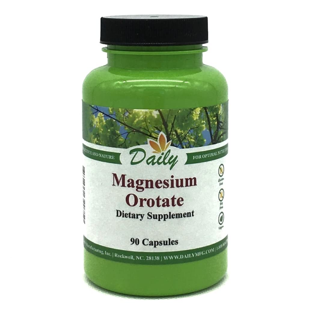 Daily Manufacturing Magnesium (50 mg from Magnesium Orotate) Vegetarian Capsules, 90 Count
