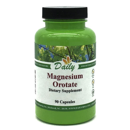 Daily Manufacturing Magnesium (50 mg from Magnesium Orotate) Vegetarian Capsules, 90 Count
