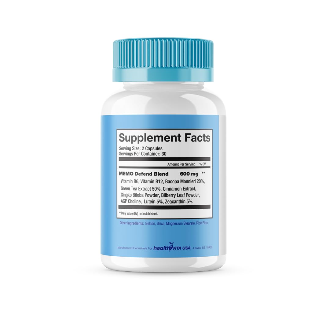 HealthyVita USA Memo Defender Capsules, 300 Count