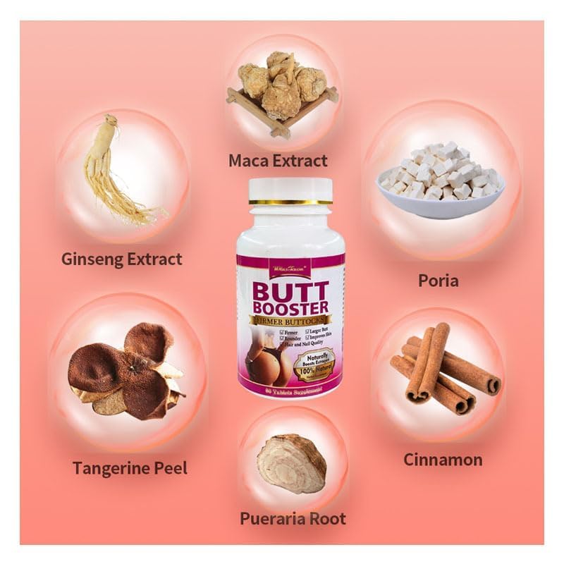 HUIMAMDO Butt Enhancement Pills, 60 Tablets