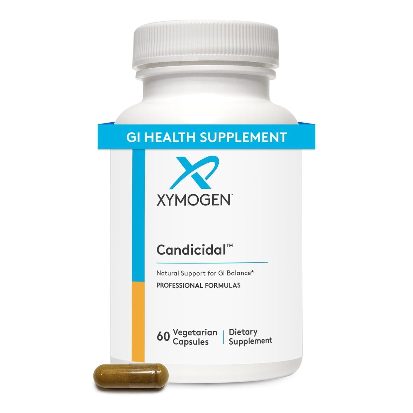 XYMOGEN Candicidal - Herbal GI & Microbial Balance Support - Oregano, Olive Leaf & Caprylate, 60 Capsules