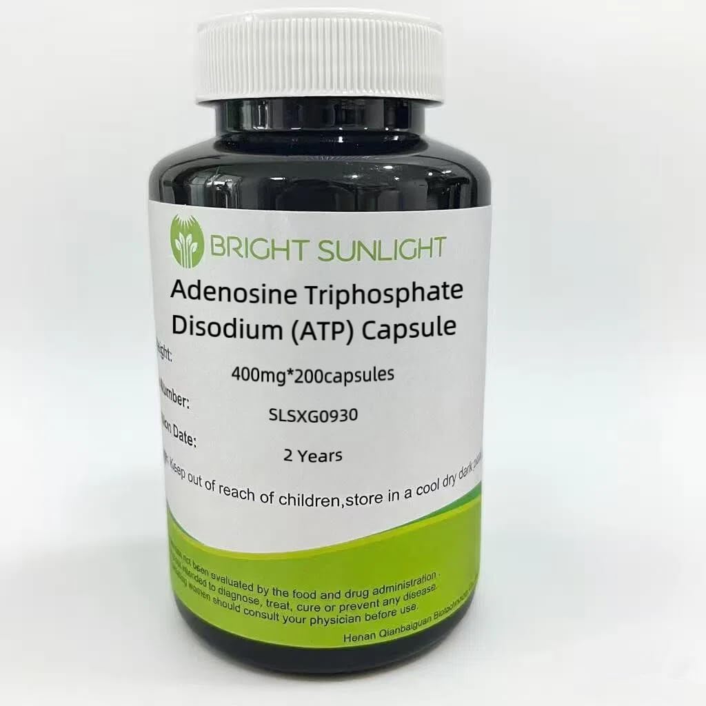 Bright sunlight ATP Capsules 400mg Adenosine Triphosphate Disodium, 200 Capsules