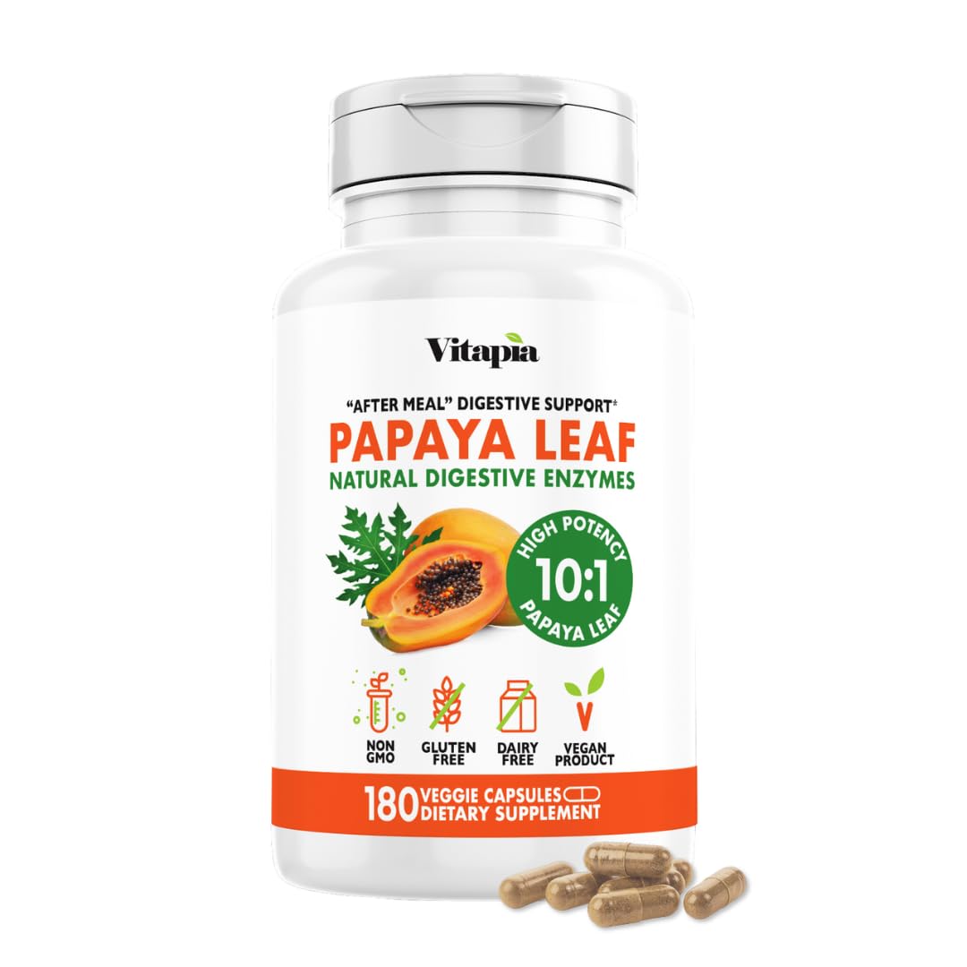 Vitapia Papaya Leaf 10:1 Extract Capsules, 180 Count