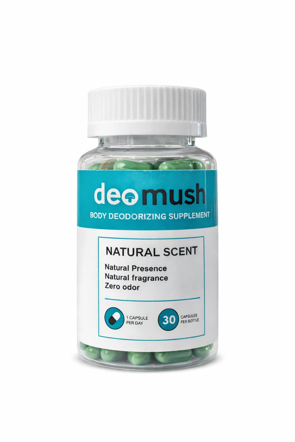 Generic DEOMUSH Internal Deodorant Supplement, Full Body Deodorizer, Natural Detox & Digestion Support, Chlorophyll Capsules, 120 Capsules