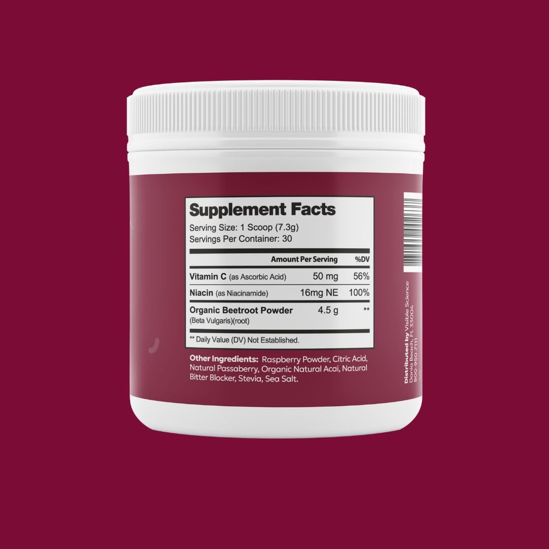 Visible Science Beet Root Powder – Superfood with Antioxidants, Circulation & Endurance Support, 7.7 oz