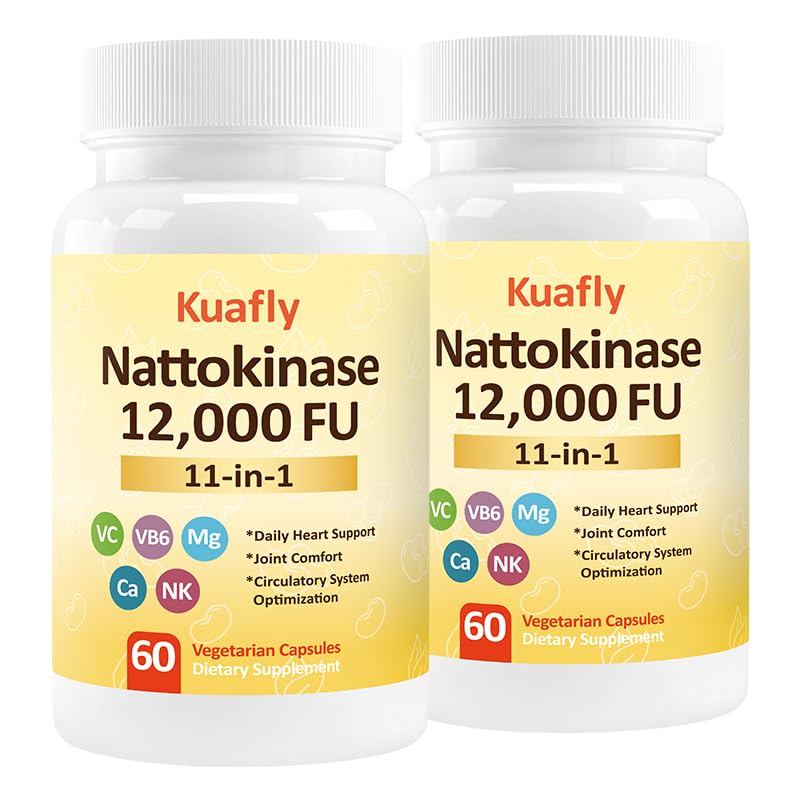 KUAFLY Nattokinase Supplement 12000FU Capsules, 60 Count