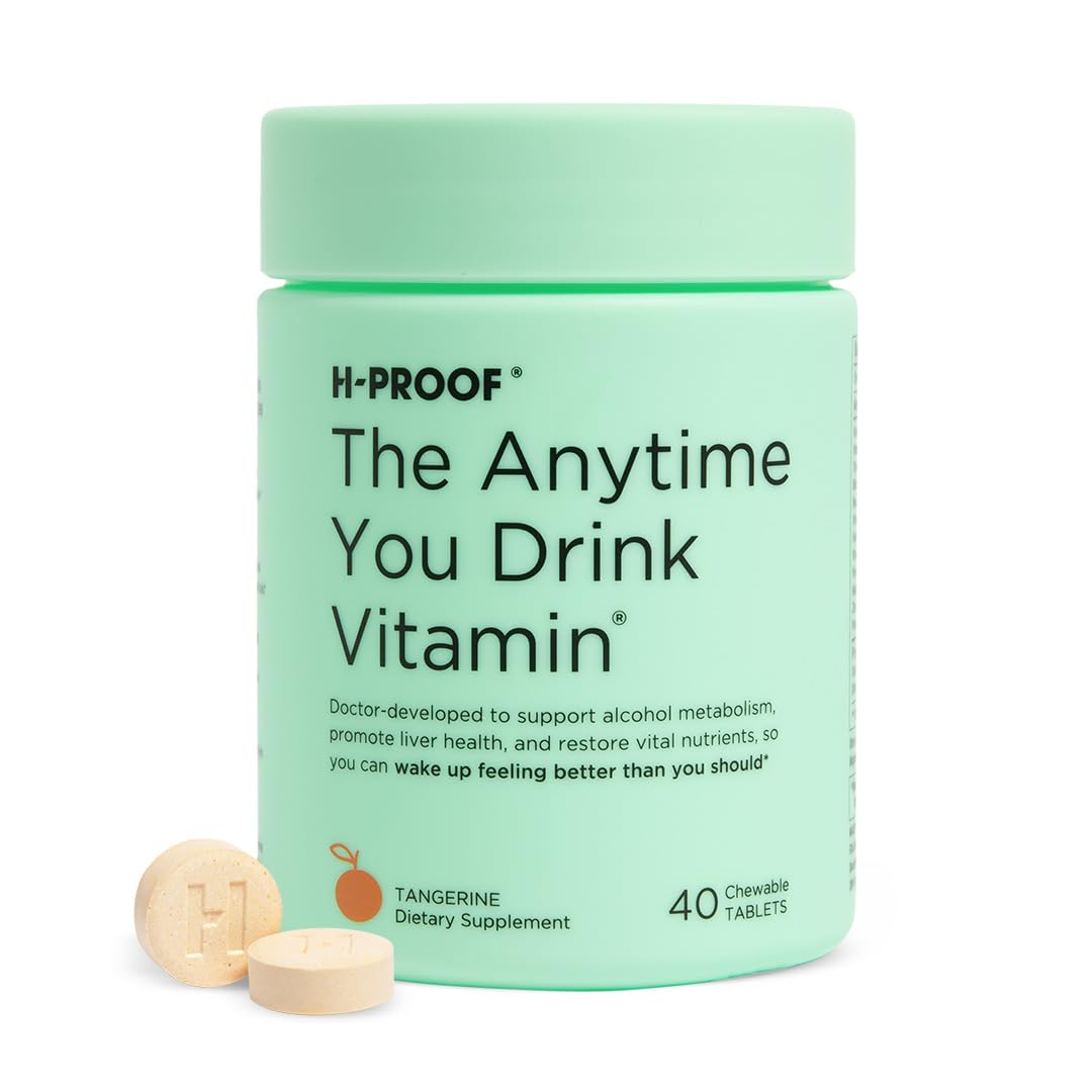 H-PROOF The Anytime You Drink Vitamin, Liver Health & Immunity Support with Electrolytes, Milk Thistle, and Vitamins B & C - 40 Tablets
