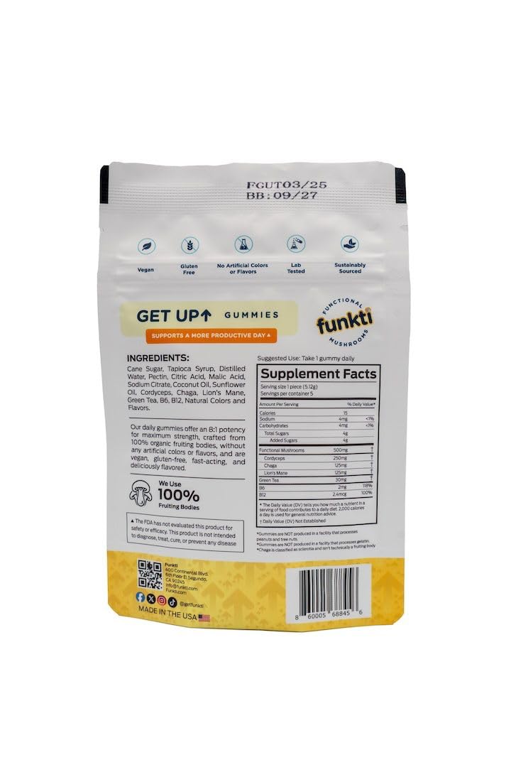 funkti Focus Mushroom Gummies, 5 Count