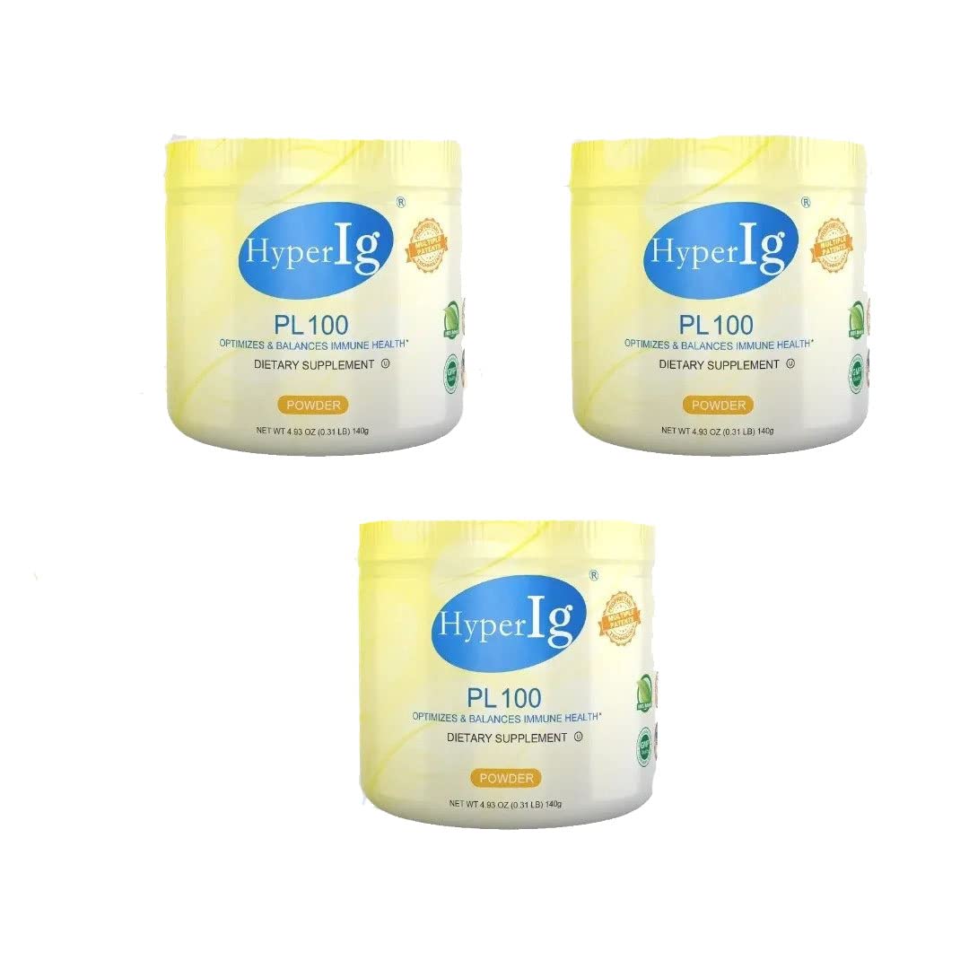 HYPERIG PL-100 Egg Protein Powder, Hyperimmune Egg Supplement, 3 Canisters