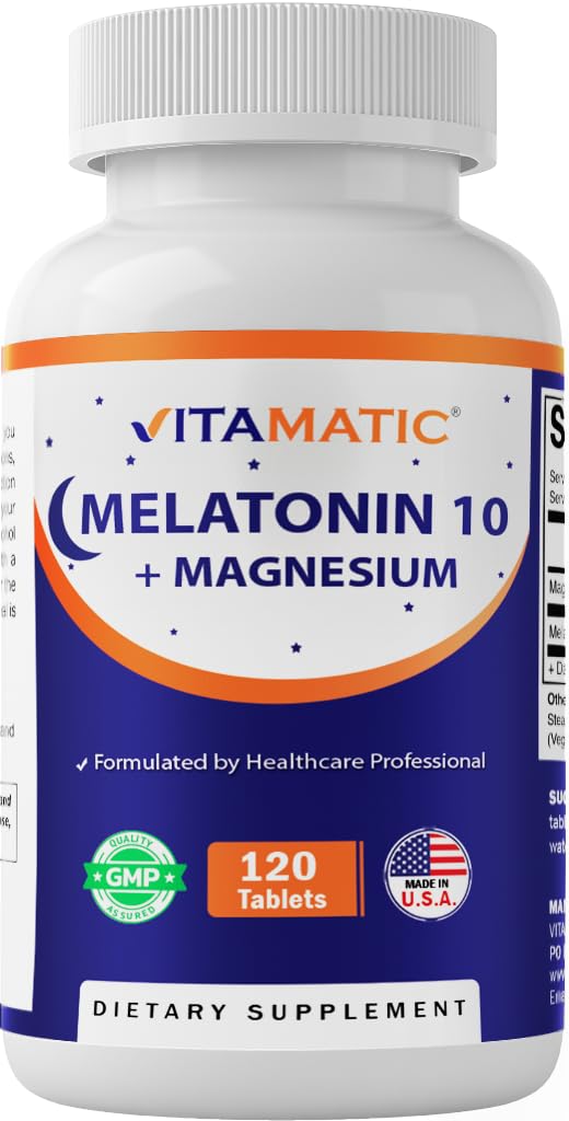 Vitamatic Melatonin 10 mg with Magnesium 200 mg Tablet, 120 Tablets