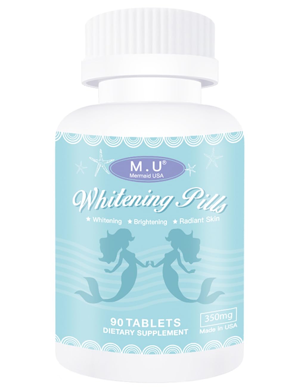 M.U TOP 1 Whitening Pills 3 Times Stronger Than Glutathione Tablets, 90 Count