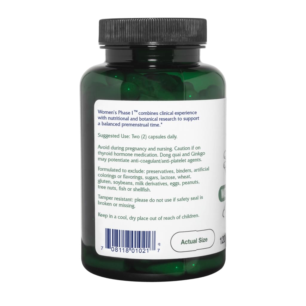 Vitanica Women's Phase I Premenstrual Support Vegan Capsule 120 Count