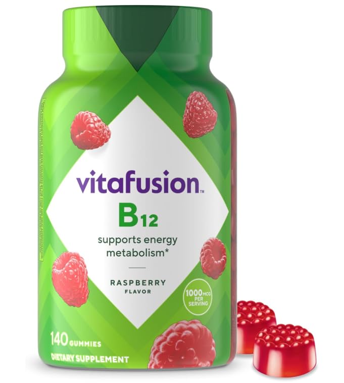 Vitafusion Vitamin B-12 Gummy Supplement, High Potency Energy Support 1000 mcg, 140 Gummies