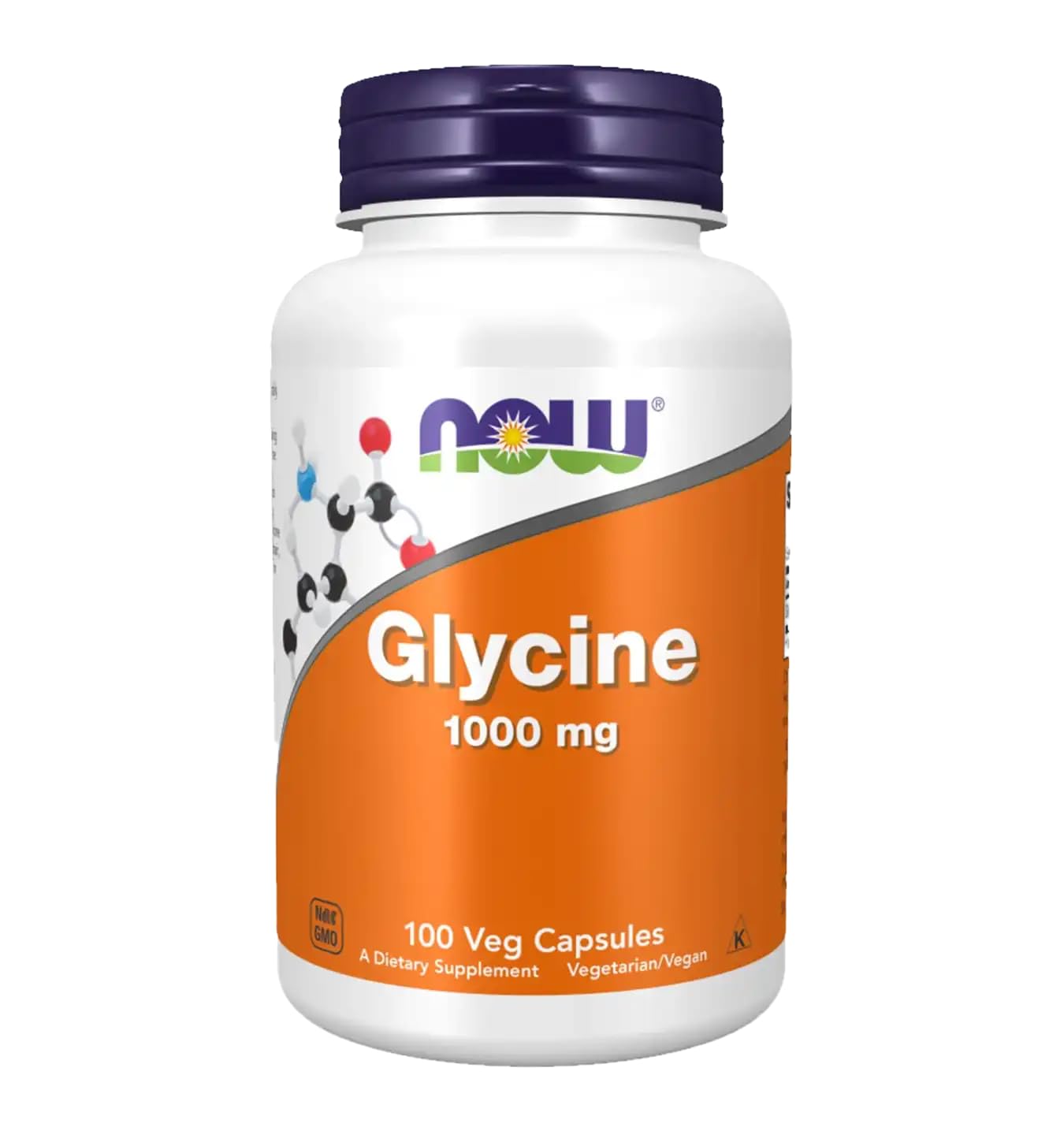 NOW Foods Glycine 1000 mg Veg Capsules, 100 Veg Capsules