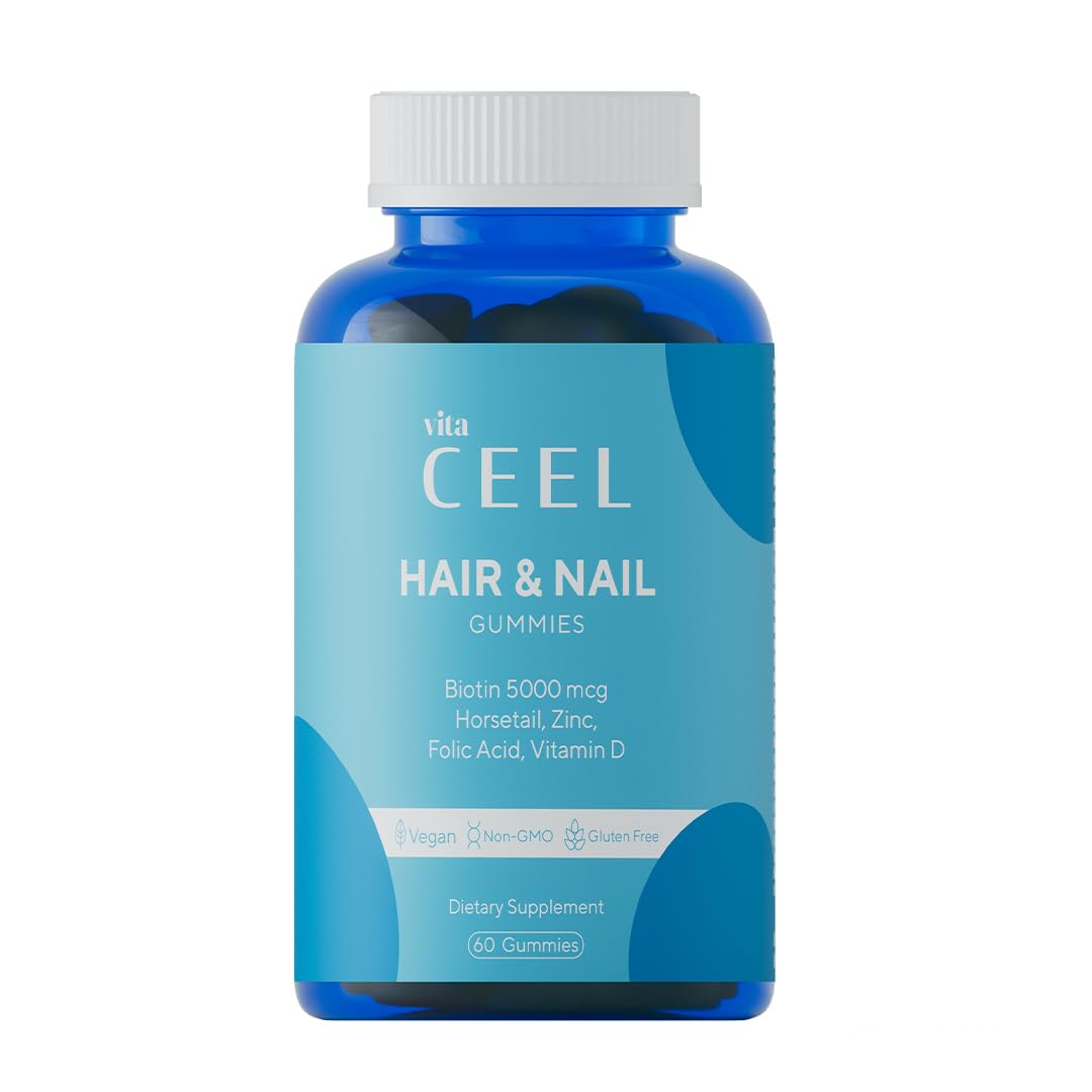 The Ceel Vita Ceel Hair & Nail Gummies Biotin 5000 mcg, Horsetail, Zinc, Folic Acid & Vitamin D – 60 Gummies