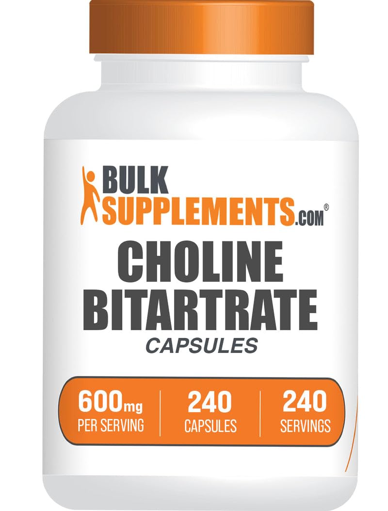 BulkSupplements Choline Bitartrate Capsules 180 Count