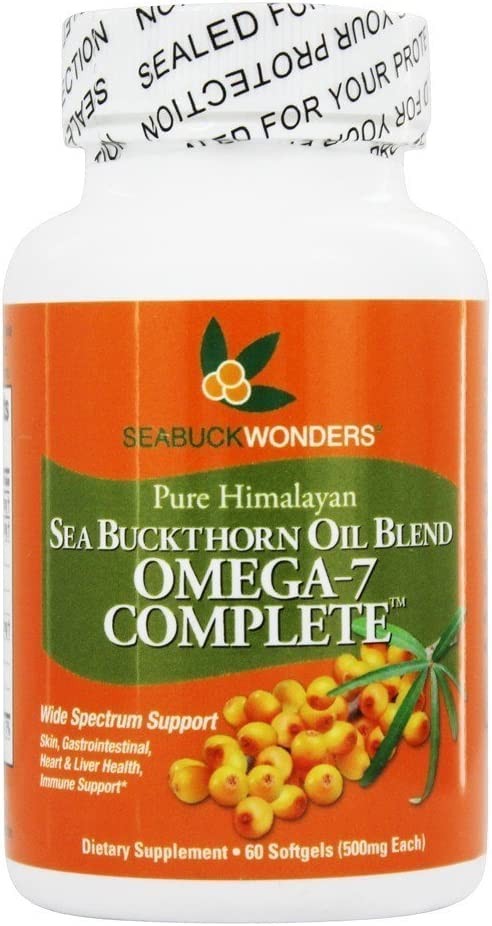 SEABUCKWONDERS Omega7 Complete Sea Buckthorn Berry Plus Seed Oil Capsule 60 Count