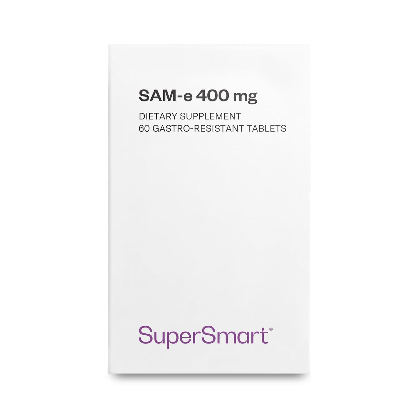 Supersmart SAM-e 400mg Advanced S-Adenosyl Methionine Enteric Coated Tablet, 60 Count