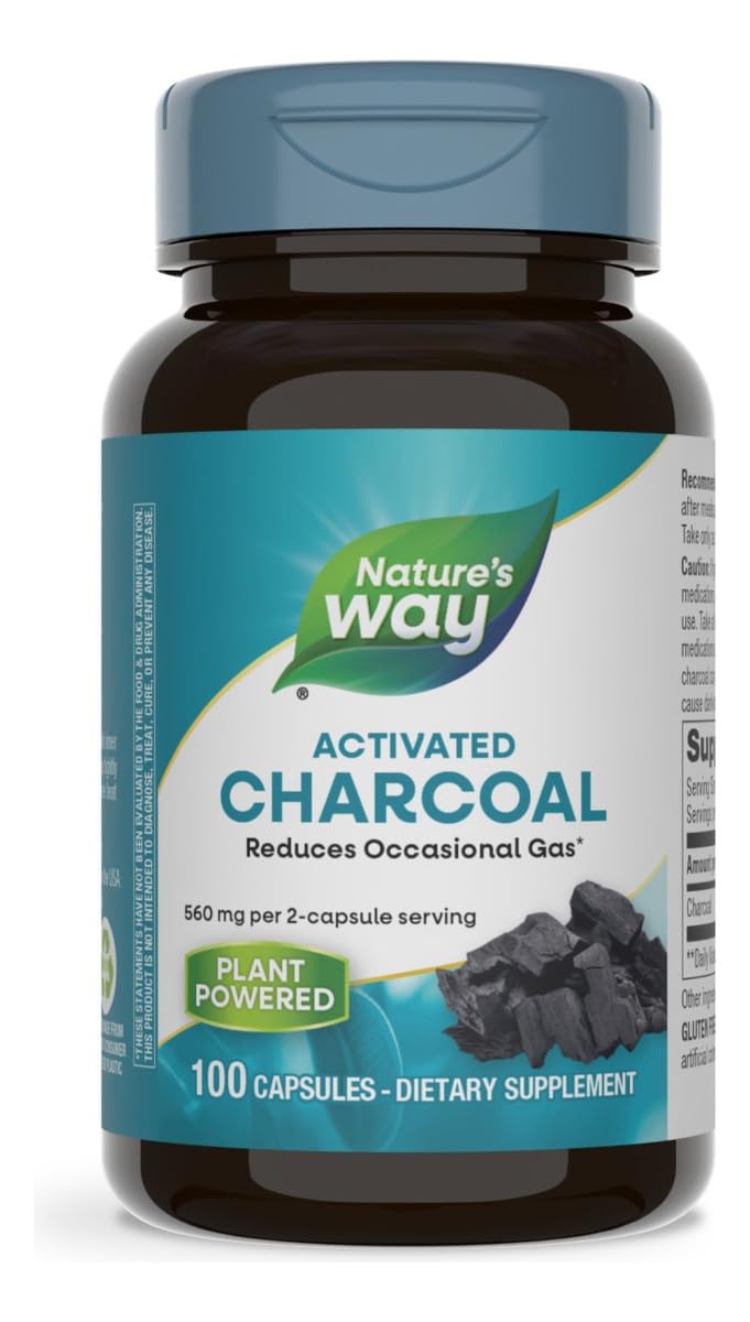 Nature's Way Activated Charcoal Capsules, 100 Count