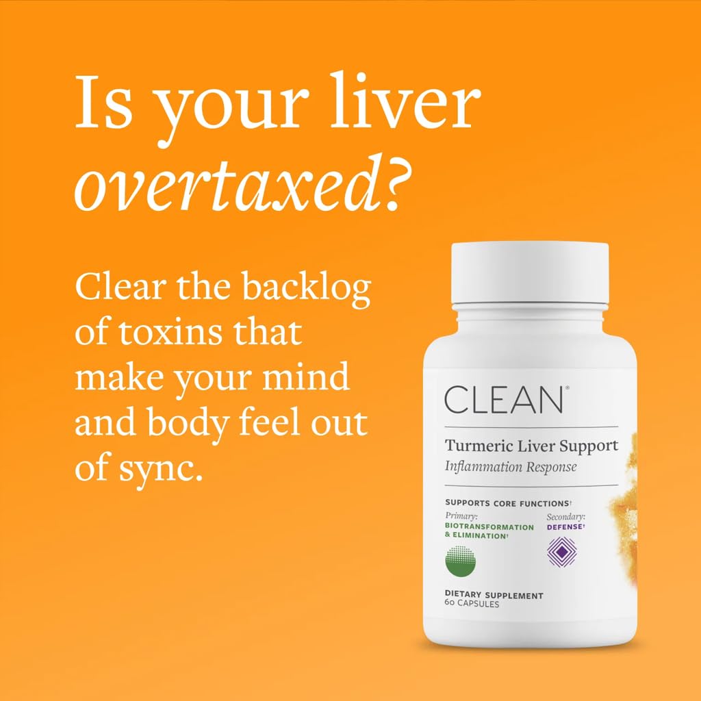 Clean Program Clean Liver Support, Milk Thistle & Turmeric Curcumin Capsules 60 Count