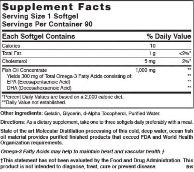 Nature's Blend Omega-3 Fish Oil Softgels 90