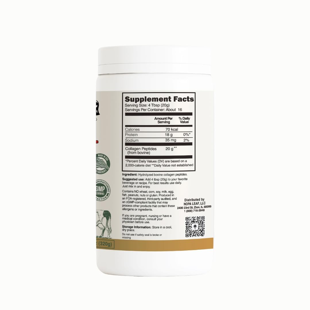 Nopalina Hydrolyzed Collagen Peptides (Type I & III) Powder, 11.29 oz