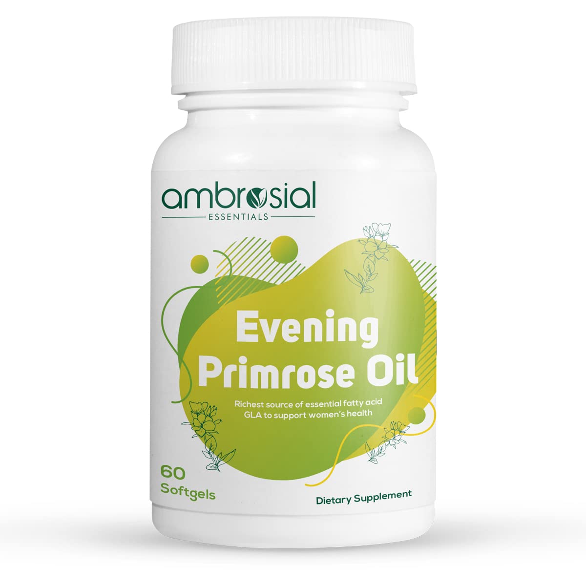 AMBROSIAL Evening Primrose Oil 1000mg Softgel Capsules 60 Count
