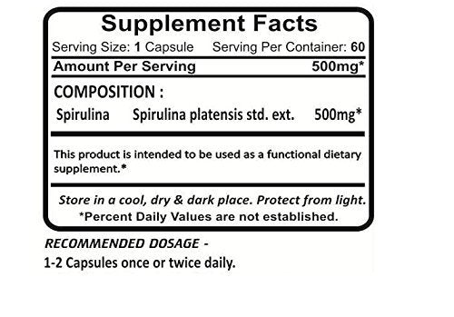 Planet Ayurveda Spirulina Capsules 120 Count